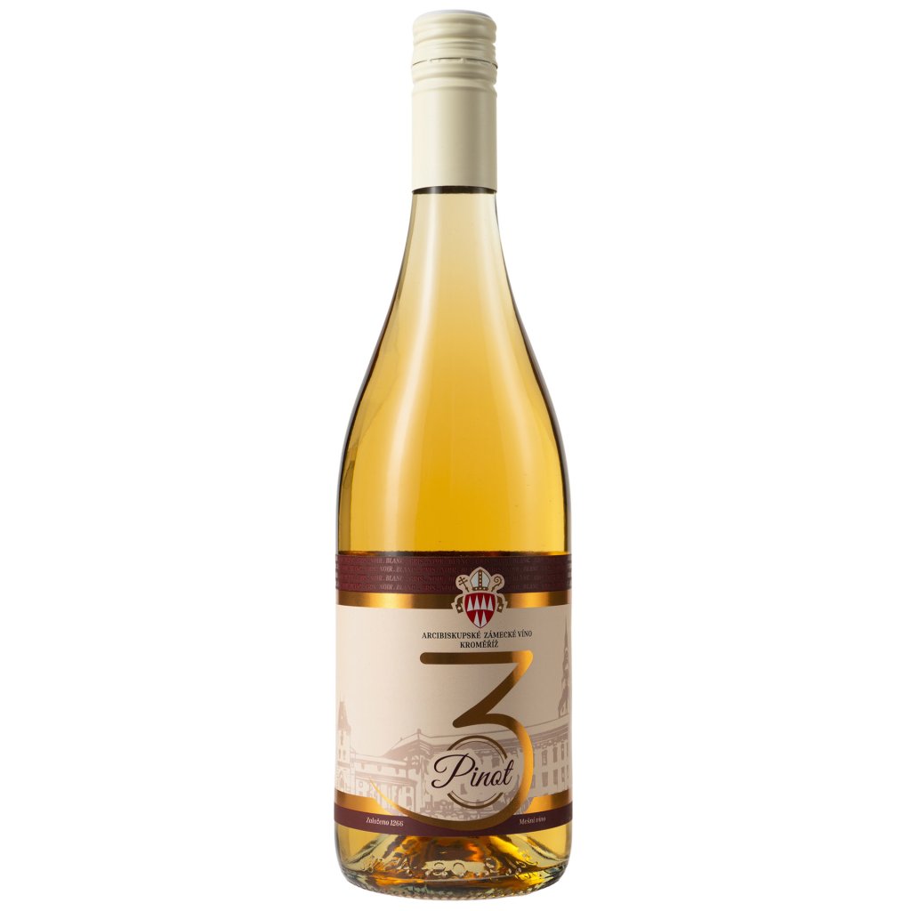 3 Pinot 2018, suché, Arcibiskupské zámecké víno Kroměříž