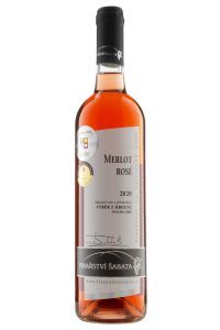 Merlot Rosé 2020, polosladké, Vinařství Šabata