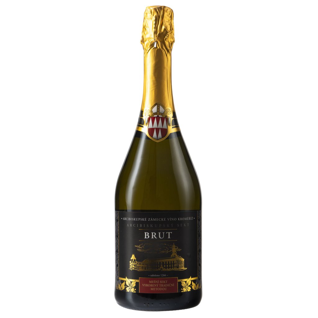 Sekt Ryzlink rýnský BRUT 2017, suché, Arcibiskupské zámecké víno Kroměříž