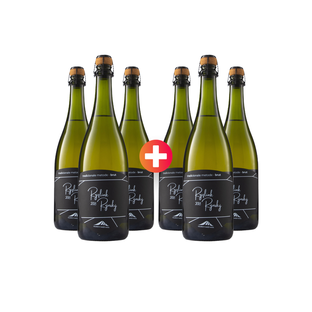 3 + 3  ZDARMA  Sekt Ryzlink rýnský Brut 2018, suché, Vinařství Kněží hora